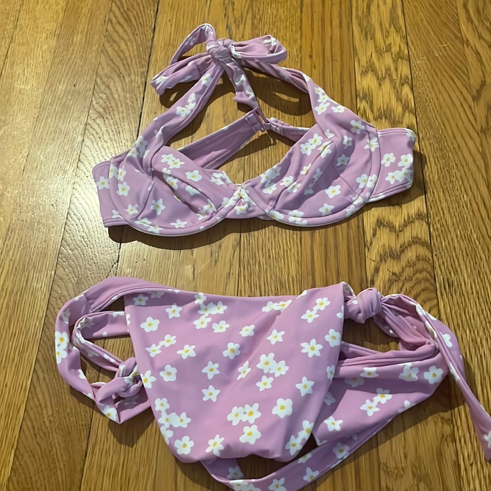 Purple floral bikini